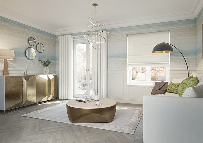 Galactica, Bone White - Twist&Fit Roman Blind - Image 6